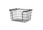 Oceanstar Stackable Metal Wire Storage Basket Set for Pantry, Countertop, Kitchen or Bathroom – Black, Set of 3 - BSL1828