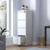 4 Drawer Metal Vertical File Cabinet with Lock Office Home Steel Vertical File Cabinet for A4 Legal/Letter Size - White