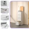4 Drawer Metal Vertical File Cabinet with Lock Office Home Steel Vertical File Cabinet for A4 Legal/Letter Size - White