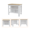 London 2 Piece Kitchen Set, Kitchen Island + Pantry , White /Walnut - White /Light Oak
