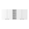 Austin 2 Piece Kitchen Set, Upper Wall Cabinet + Kitchen Island , White /Walnut - White /Onyx
