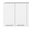 Caledon 2 Piece Kitchen Set, Kitchen Island + Upper Wall Cabinet , White /Walnut - White /Walnut