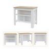 Caledon 2 Piece Kitchen Set, Kitchen Island + Upper Wall Cabinet , White /Walnut - White  /Light Oak