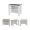 Norfolk 2 Piece Kitchen Set, Kitchen Island + Upper Wall Cabinet , White /Walnut - White /Walnut