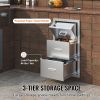 VEVOR  Outdoor Kitchen Stainless Steel Double Access Drawers with Paper Towel Holder Combo