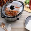 Better Chef 6-Quart Oval Stainless Steel Slow Cooker with Removable Stoneware Crock - Silver