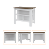 London 2 Piece Kitchen Set, Kitchen Island + Pantry , White /Walnut - White /Walnut