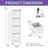 4 Drawer Metal Vertical File Cabinet with Lock Office Home Steel Vertical File Cabinet for A4 Legal/Letter Size - White