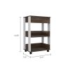 Dundee Kitchen Cart, One Drawer, Two Open Shelves - White / Dark Walnut