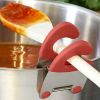 Stainless Steel Pot Spoon Holder; Anti-Scald Silicone Grip Pot Clip Holder For Spoon