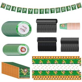171Pcs Baseball Party Supplies Disposable Dinnerware Set Themed Party Tableware Decorations